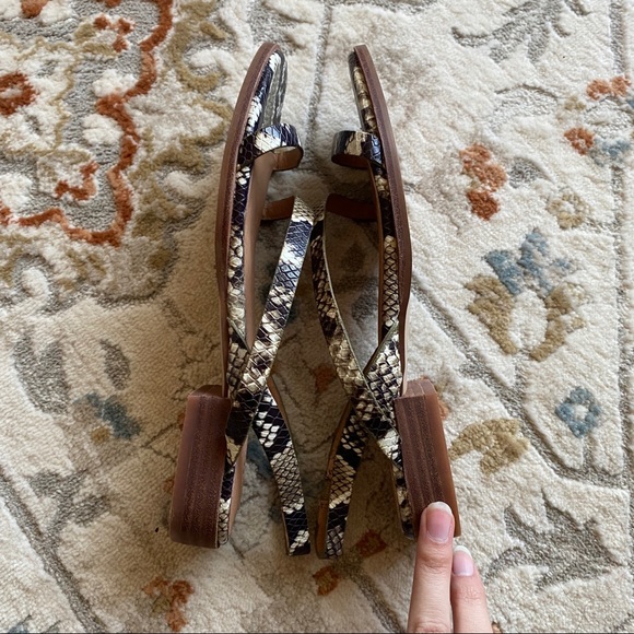 NWT Madewell Heidi Slingback Sandal in Snake Embossed Leather Size 7 - Picture 4 of 6